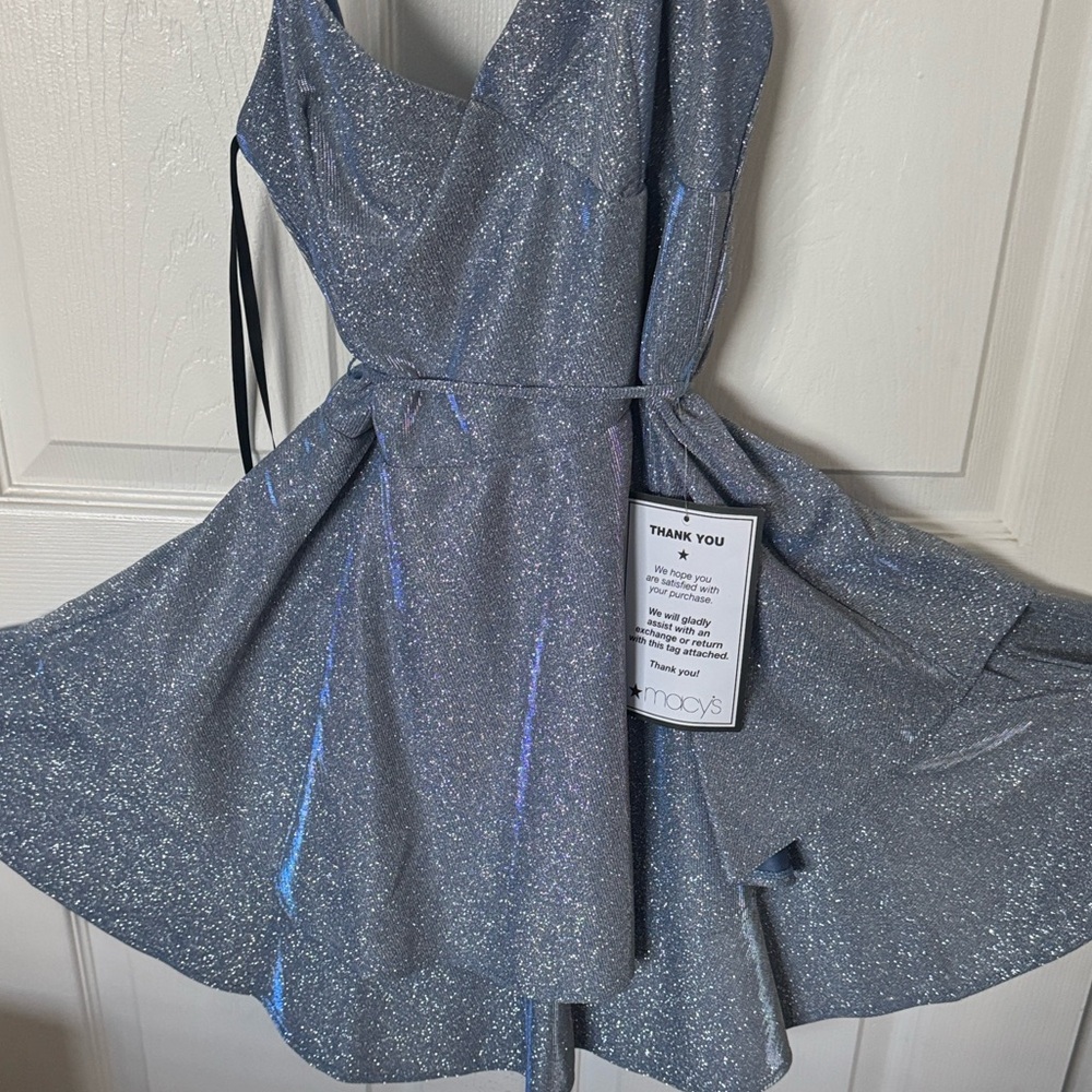 Macy's Glittering Silver Kids Dress